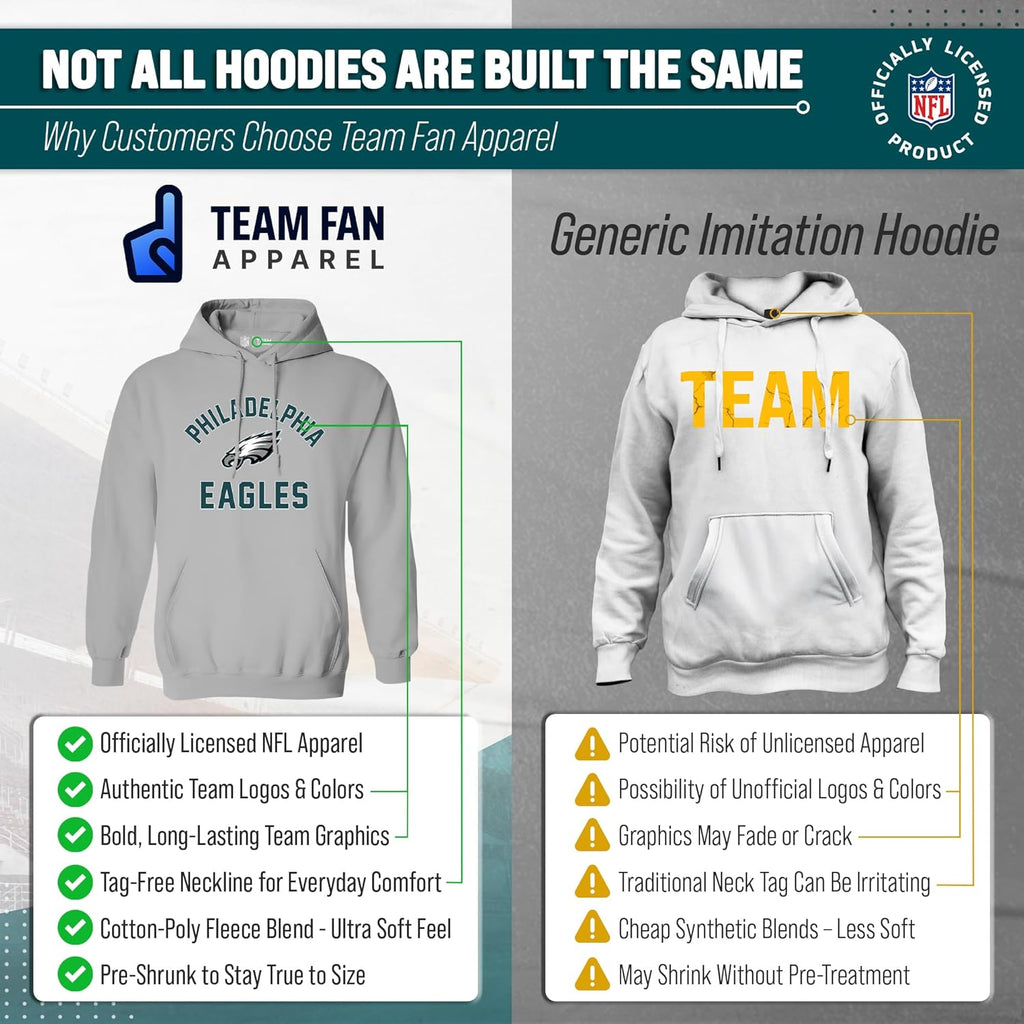 NFL Gameday Adult Hooded Sweatshirt, Pro Football Fleece Hoodie Pullover Sweatshirt