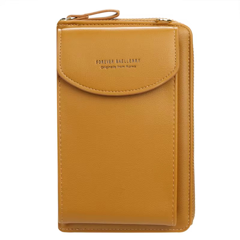 Elegance On-the-Go – Luxe PU Leather Crossbody Shoulder Bag with Phone & Card Organizer