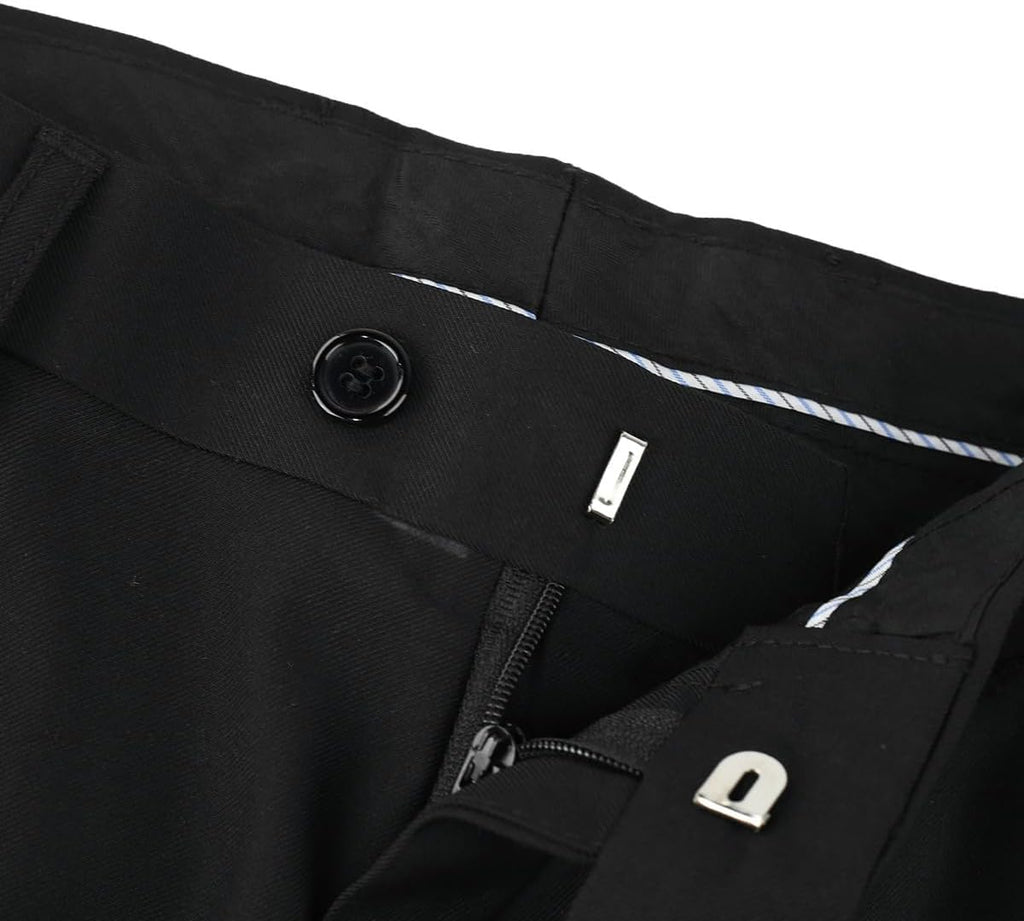 Mens Classic Slim Fit Fit Stretch Flat Front Slacks Dress Pants